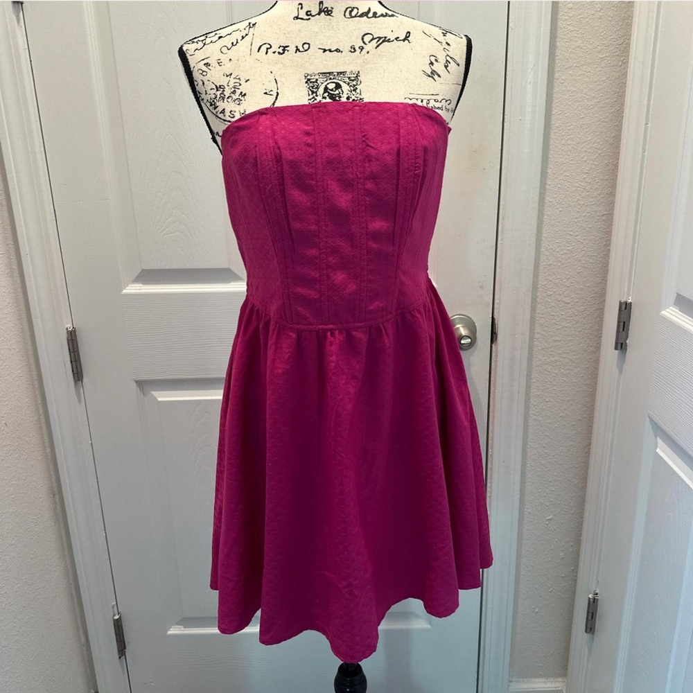Band of the Free Strapless Fuchsia Party Dress